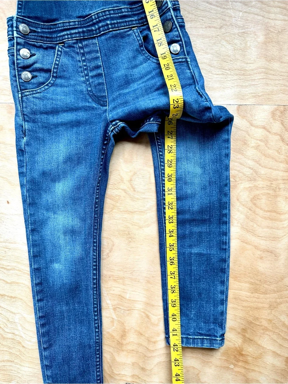 Boden Girls Denim Skinny Overalls Dungarees Size 7-8Y 128 Adjustable Straps